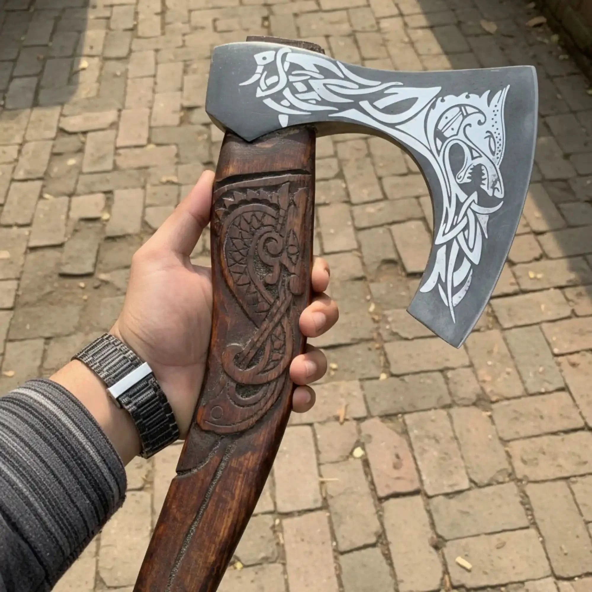 Skeggox Style Viking Bearded Axe Hand Forged | Outdoor Utility Tool by JW SteelCrafts, handmade axe main product photo