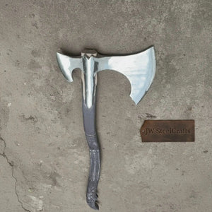 Spike War Axe Medieval Style Steel Head Wood Handle Outdoor Axe