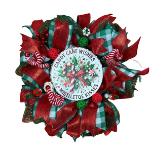 Handmade Candy Cane Christmas Wreath by Bouge Creations, alternate view 4