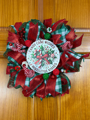 Handmade Candy Cane Christmas Wreath by Bouge Creations, alternate view 6