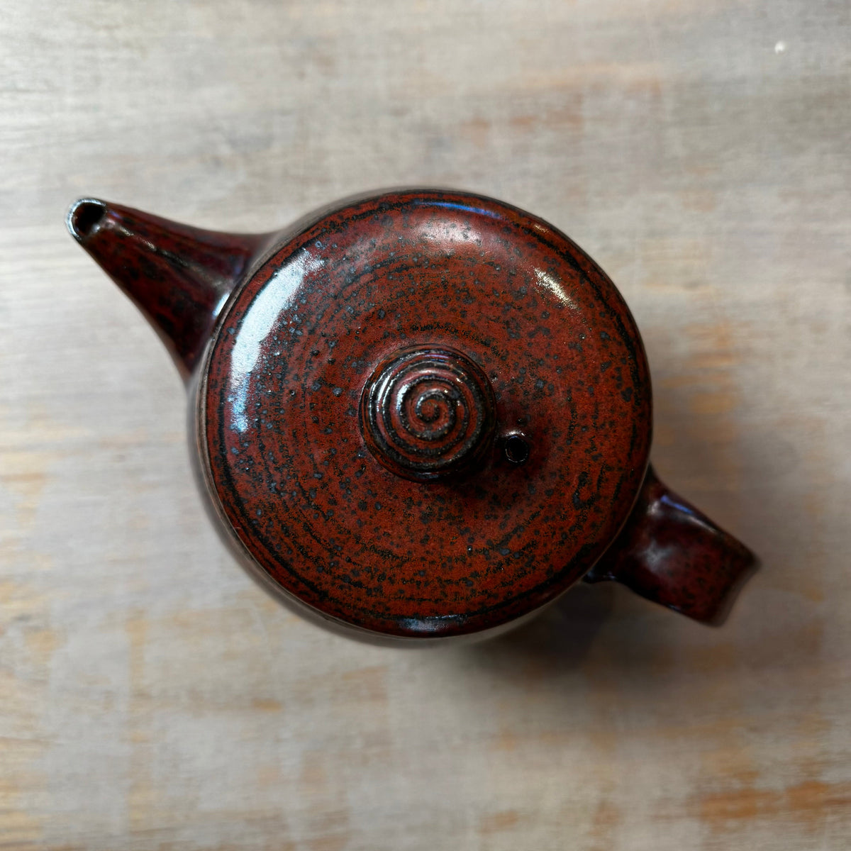 Handmade Copper Red Stoneware Teapot | Wheel-Thrown Ceramic Teapot by DonovanPottery, view 3