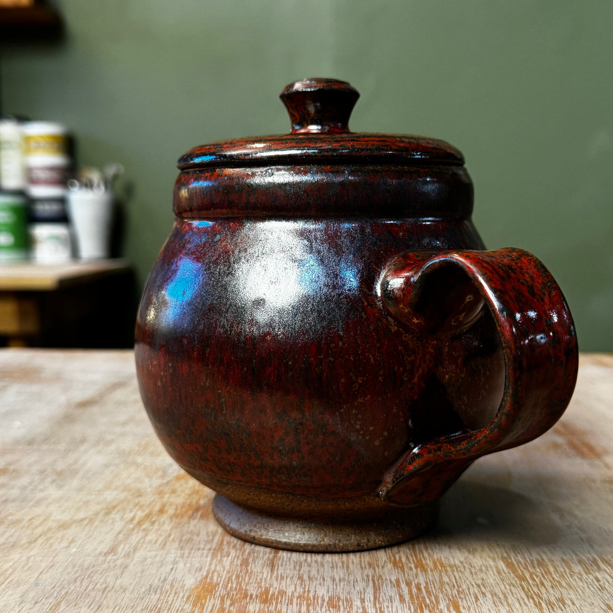 Handmade Copper Red Stoneware Teapot | Wheel-Thrown Ceramic Teapot by DonovanPottery, view 5