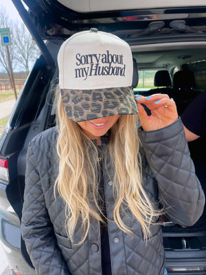 Sorry about my Husband / Wife Vintage Trucker Hat by KenzKustomz, Southern lifestyle apparel detail photo 26