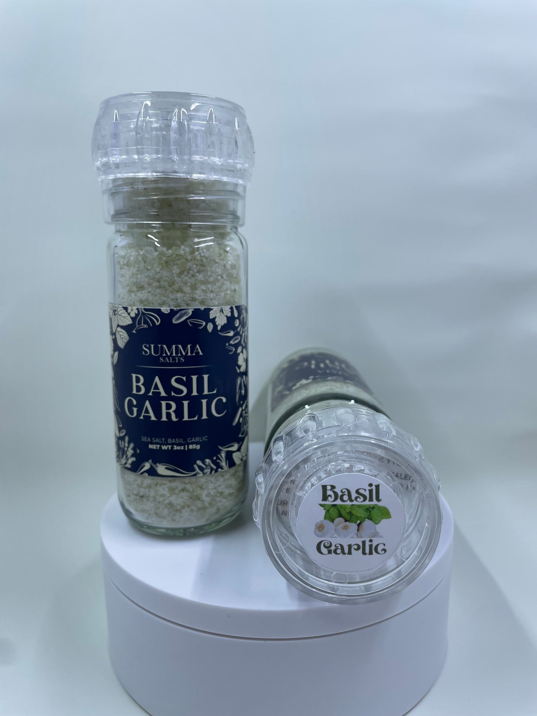 Basil Garlic – Herb-Infused Sea Salt Grinder product photo 5 by Summa Salts