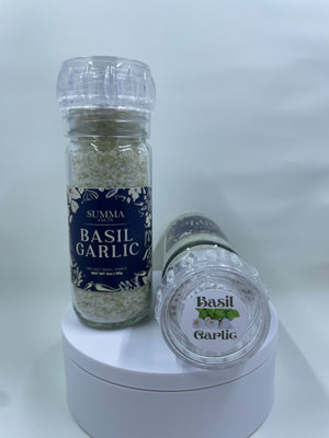 Basil Garlic – Herb-Infused Sea Salt Grinder product photo 5 by Summa Salts