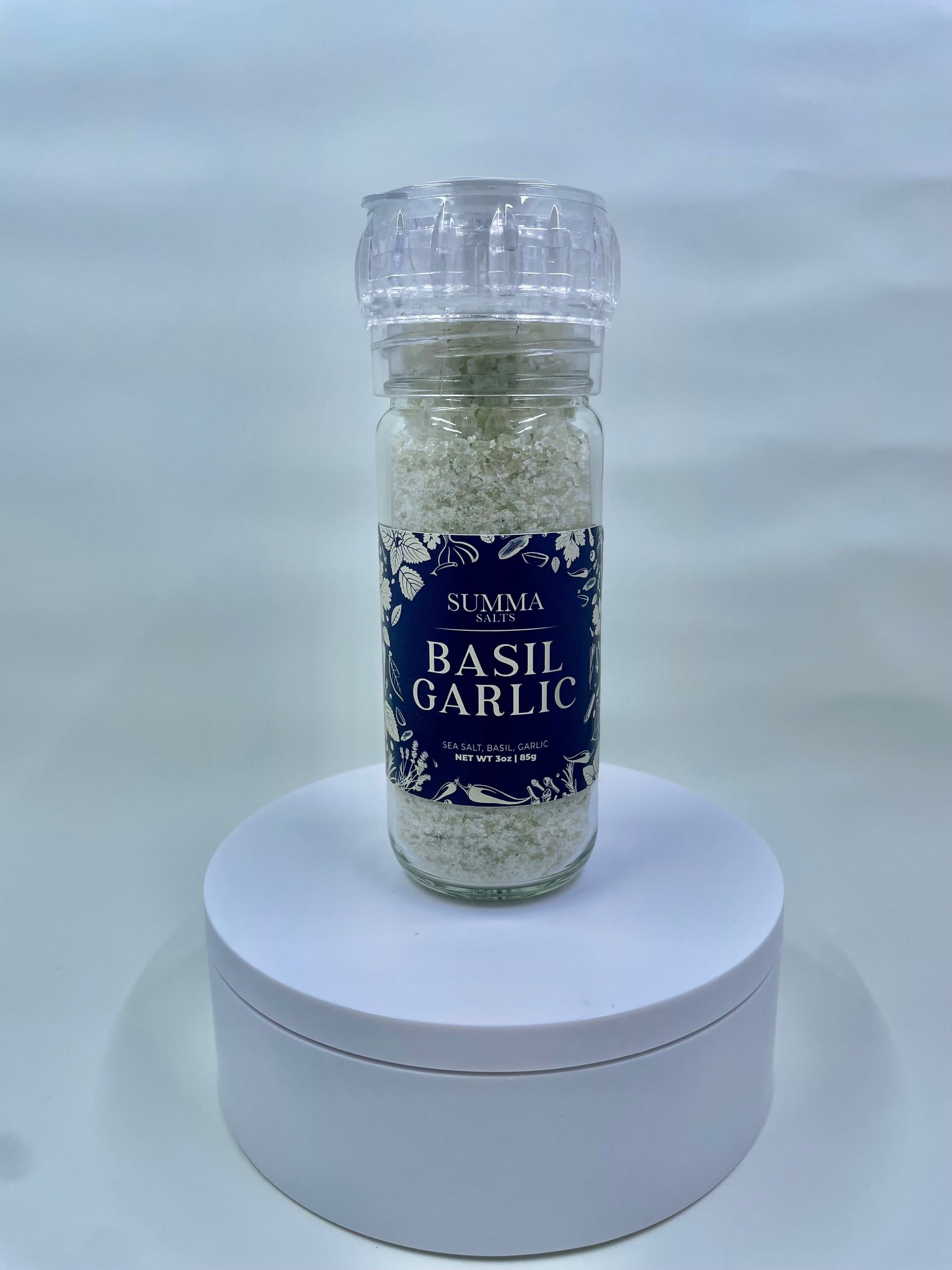 Basil Garlic – Herb-Infused Sea Salt Grinder product photo 3 by Summa Salts