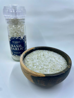 Basil Garlic – Herb-Infused Sea Salt Grinder product photo 4 by Summa Salts