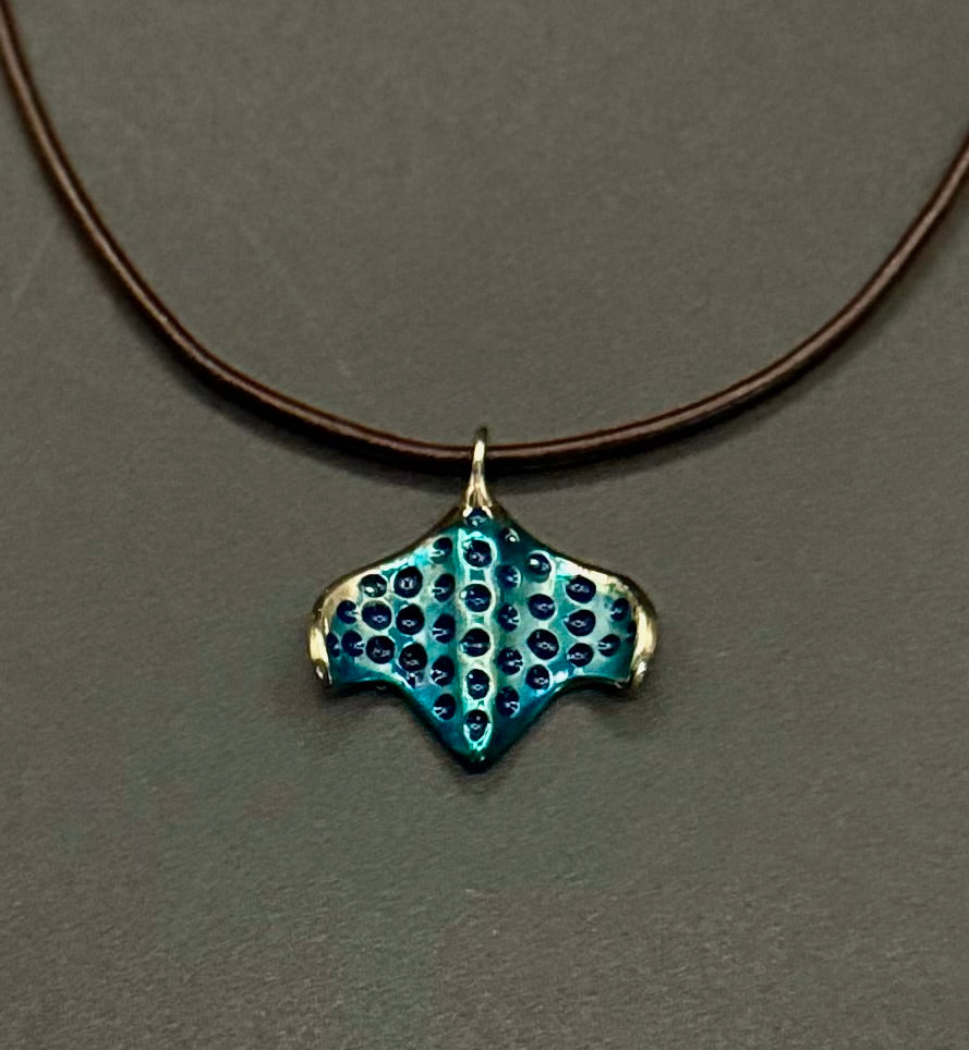 Bronze Sm Spotted Eagle Ray Pendant-BRS1025-B