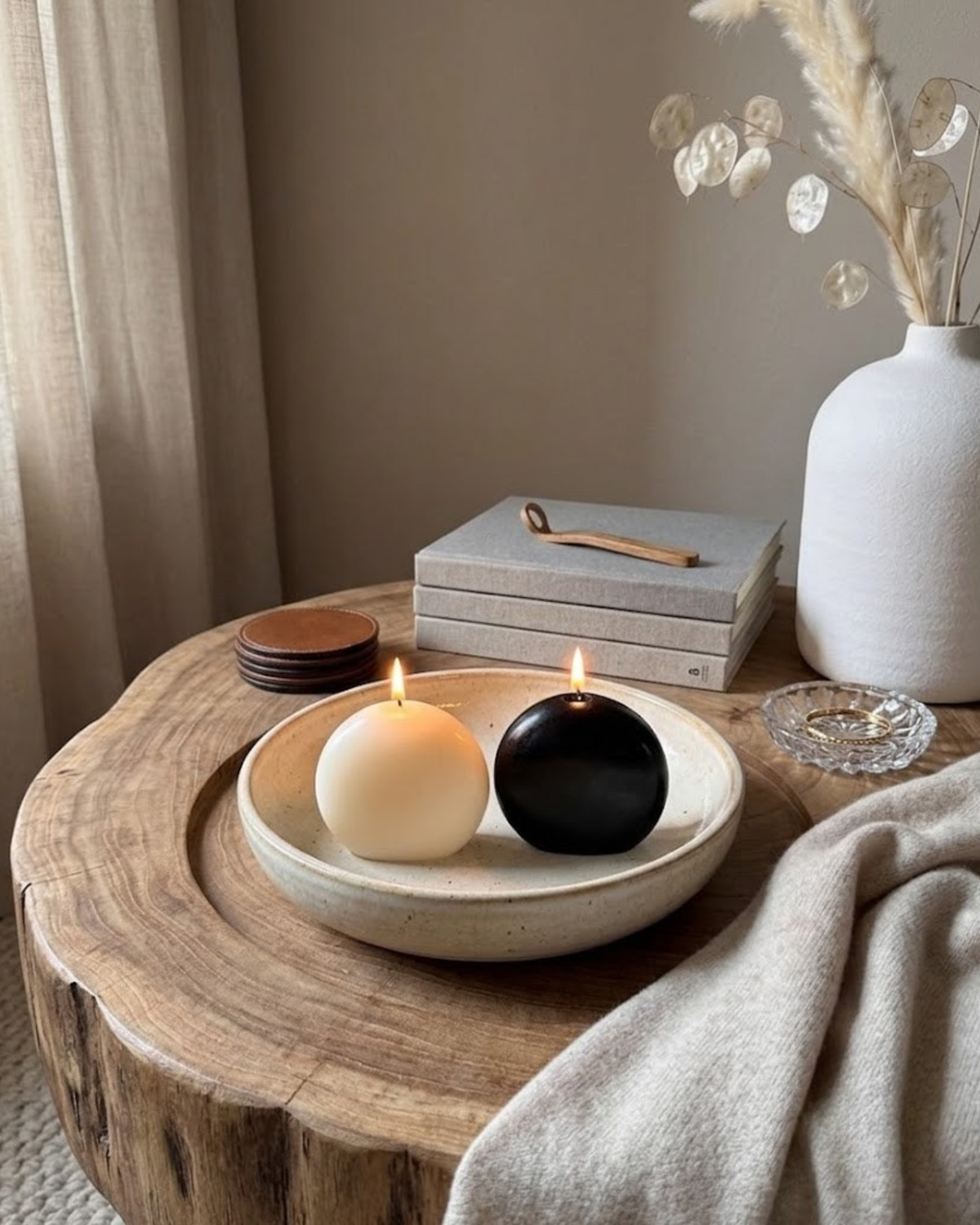 Orb sculptural candle with gold accents by Believe Candle – product view 5