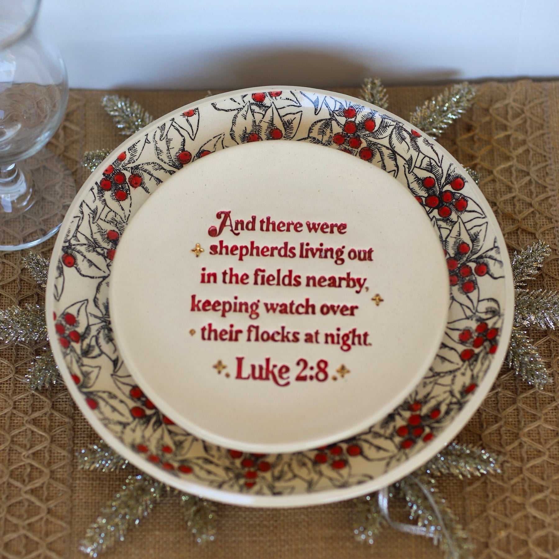Ceramic Large Christmas Dinner Plate