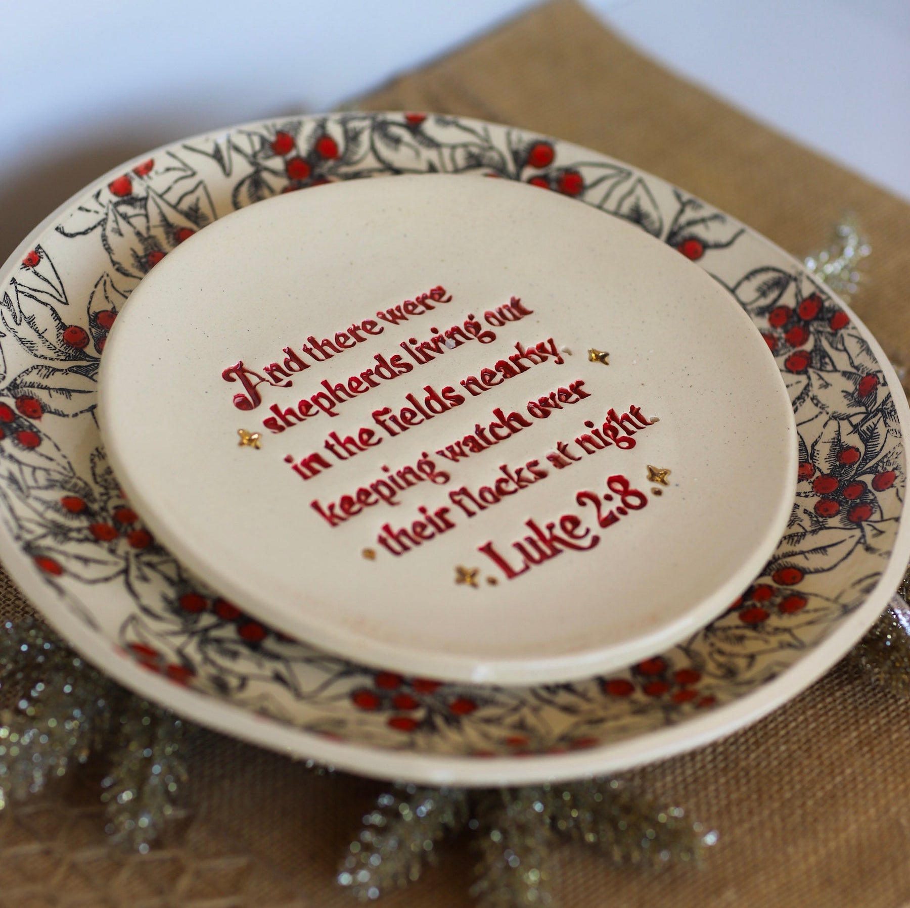 Ceramic Large Christmas Dinner Plate