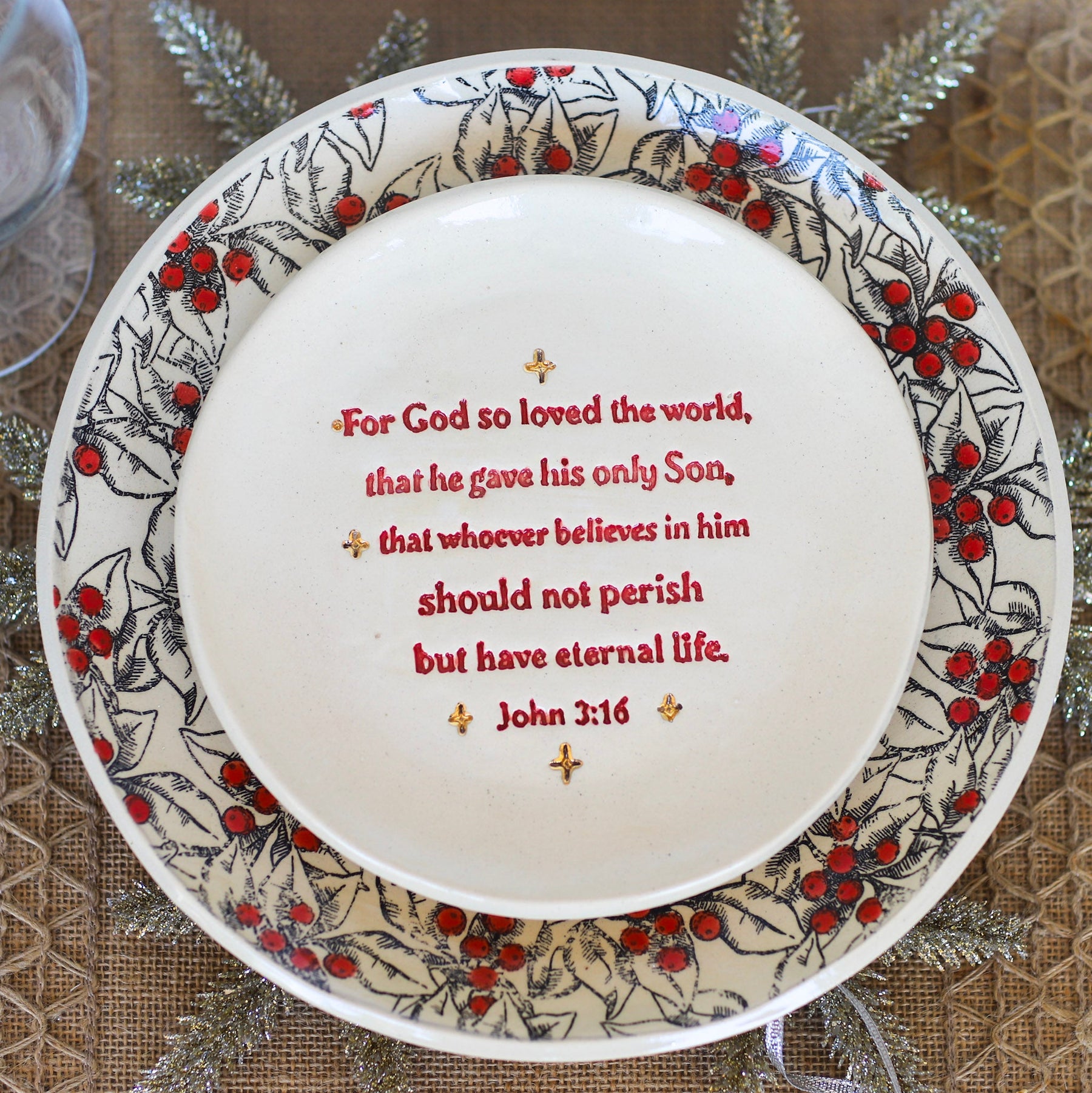 Ceramic Large Christmas Dinner Plate
