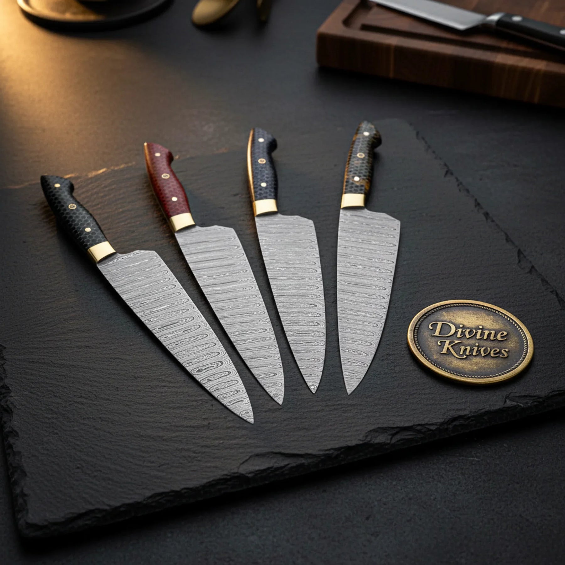 Green Pakka Wood Damascus Gyuto Chef Knife with Sheath