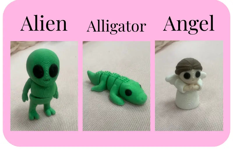 Individual Little Fidget | Made-to-Order 3D Printed Mini Toy by Mushroom Lady Co, paper gift detail photo 2