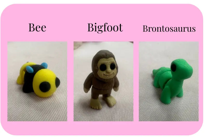 Individual Little Fidget | Made-to-Order 3D Printed Mini Toy by Mushroom Lady Co, paper gift detail photo 5