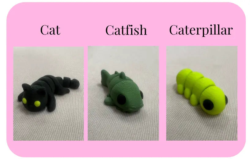 Individual Little Fidget | Made-to-Order 3D Printed Mini Toy by Mushroom Lady Co, paper gift detail photo 7