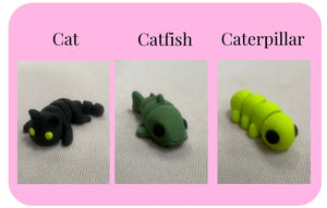 Individual Little Fidget | Made-to-Order 3D Printed Mini Toy by Mushroom Lady Co, paper gift detail photo 7
