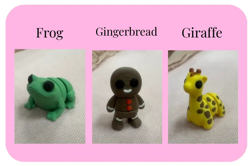 Individual Little Fidget | Made-to-Order 3D Printed Mini Toy by Mushroom Lady Co, paper gift detail photo 13