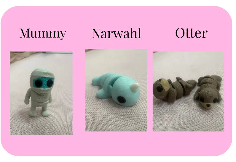 Individual Little Fidget | Made-to-Order 3D Printed Mini Toy by Mushroom Lady Co, paper gift detail photo 21