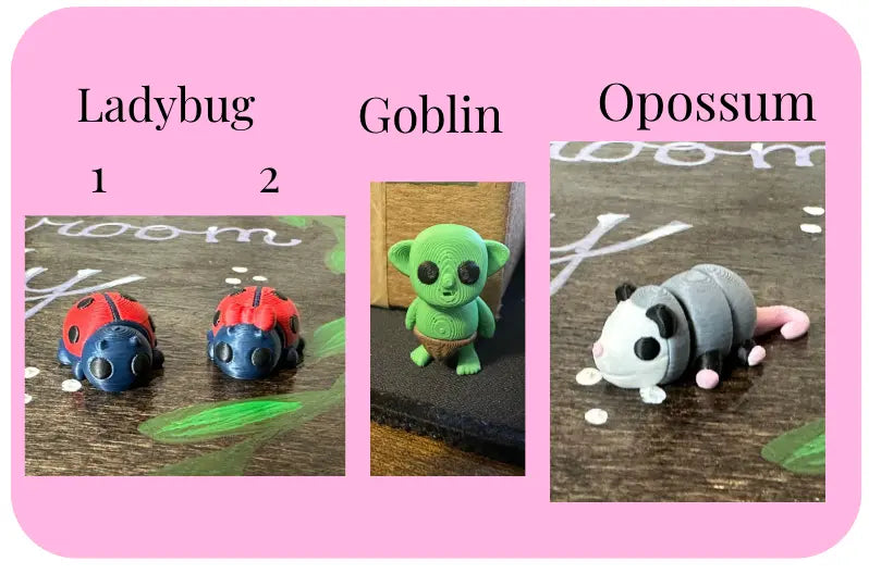 Individual Little Fidget | Made-to-Order 3D Printed Mini Toy by Mushroom Lady Co, paper gift detail photo 35
