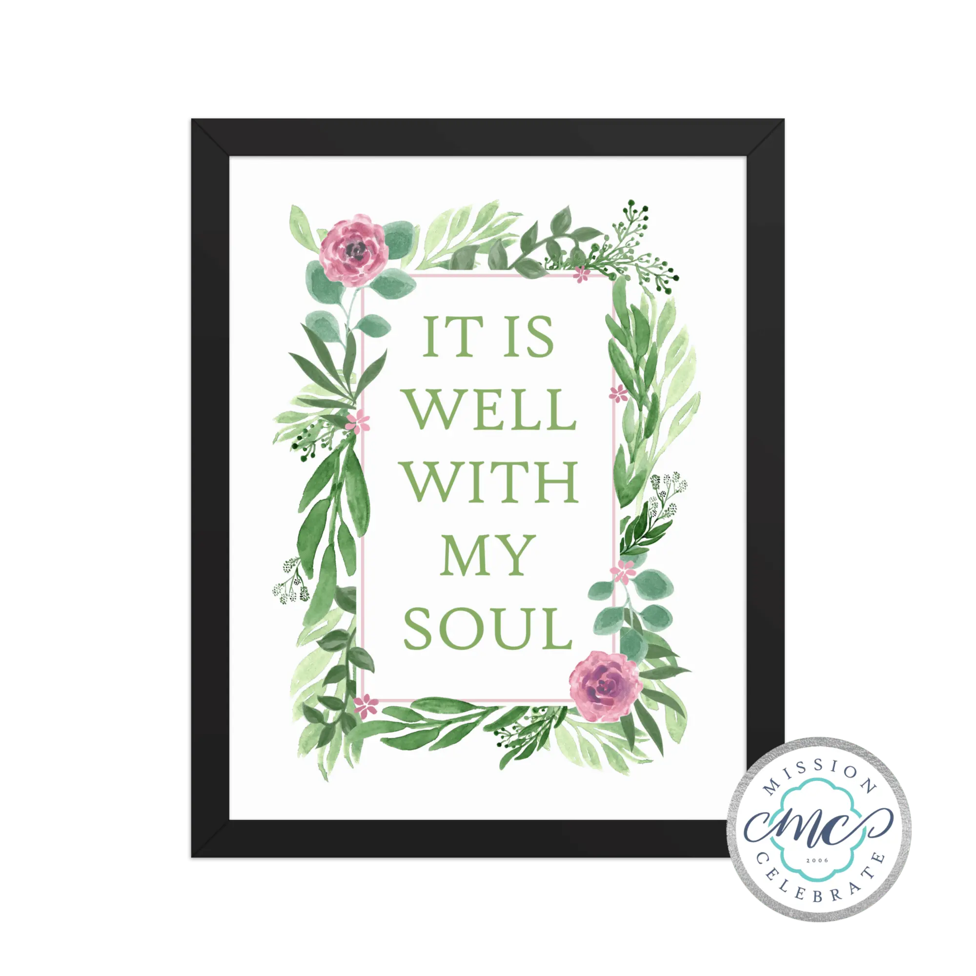 It Is Well With My Soul Framed Print by Leslie Gonce | Main Street Collective Floral Art