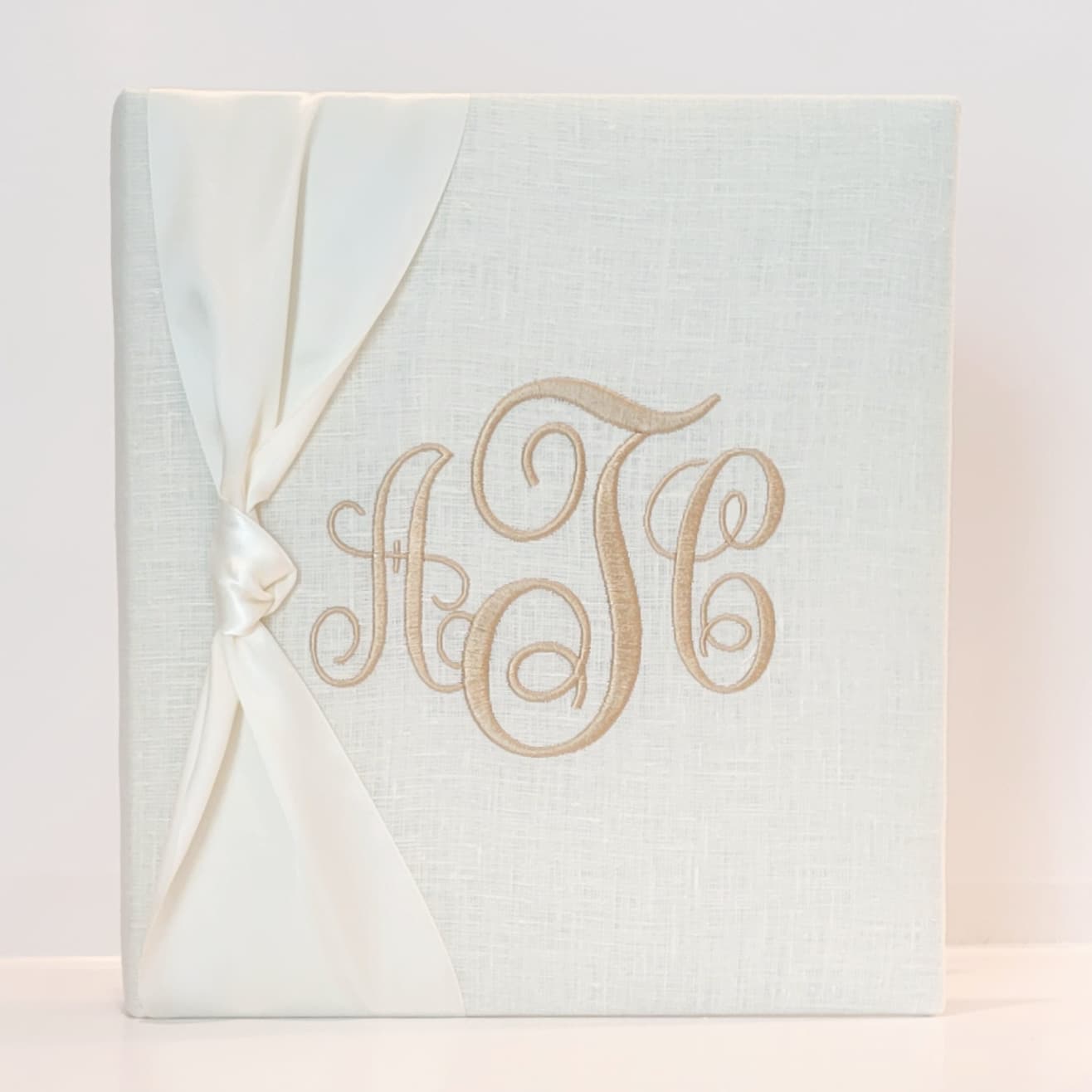 Baby Memory Book - Ivory Linen (w/ SATIN Bow) by AP Creations in Tuscaloosa, paper gift detail photo 5