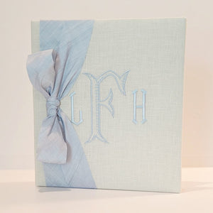 Baby Memory Book - Ivory Linen (w/ SILK Bow) by AP Creations in Tuscaloosa, paper gift detail photo 6