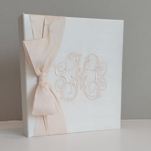 Baby Memory Book - Ivory Silk (w/ SATIN Bow)