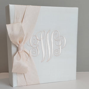 Baby Memory Book - Ivory Silk (w/ SILK Bow) by AP Creations in Tuscaloosa, paper gift detail photo 4