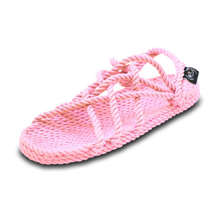 JC - Pink handmade rope sandals by Nomadic State of Mind, view 3