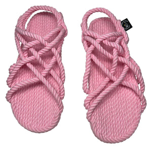 JC - Pink handmade rope sandals by Nomadic State of Mind, view 2
