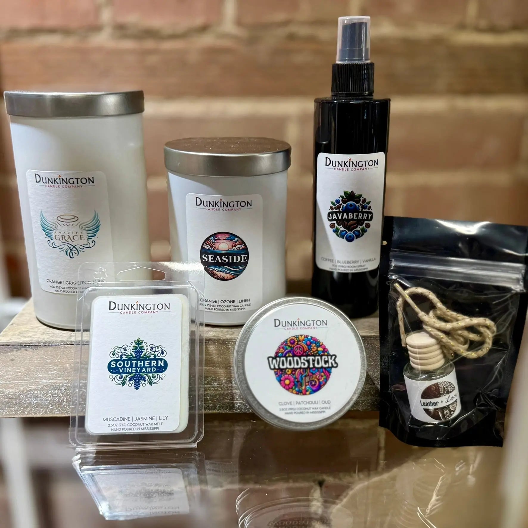 Dunkington Candle Company Collection: Candles, Room Spray, Wax Melt - Amazing Grace, Seaside, Javaberry, & More. Fragrance Variety.