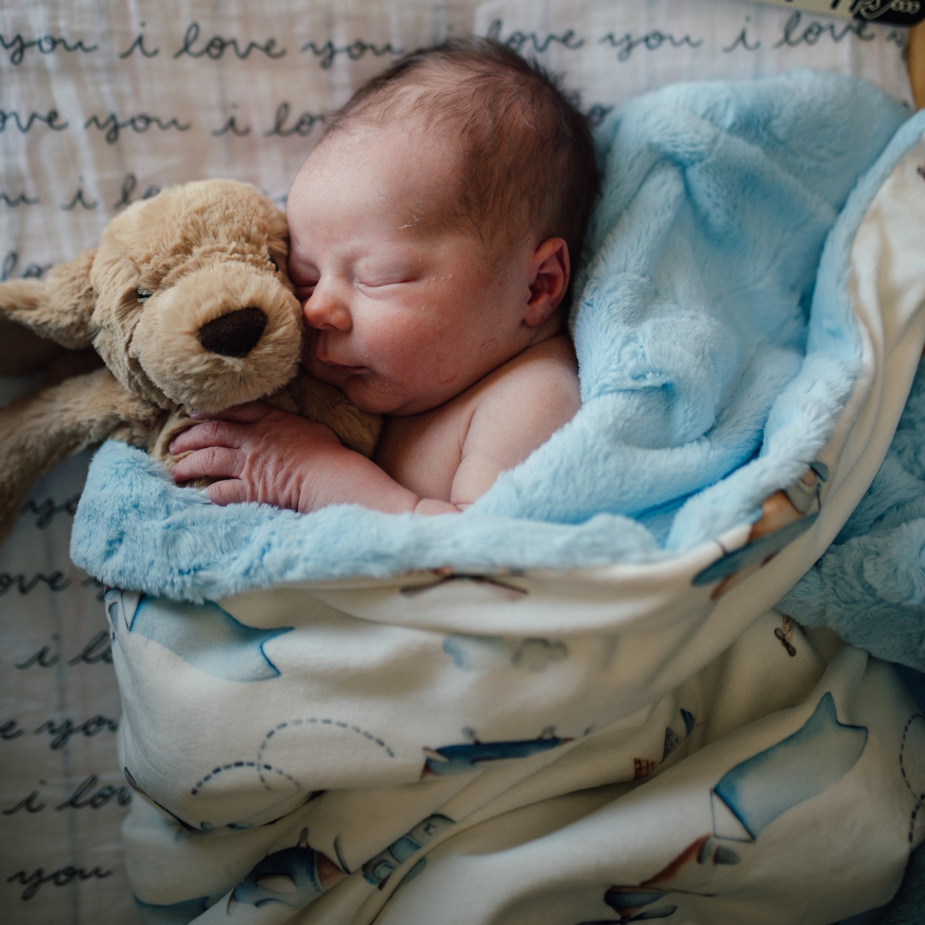 Jeff the Pilot Personalized Airplane Minky Baby Blanket by AGreatBaby — view 3 of 12