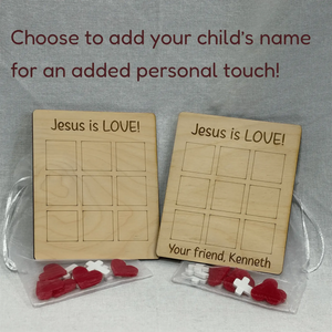 Jesus Is Love Cross and Hearts Tic Tac Toe Game by Poor Hog Customs, board games detail photo 4
