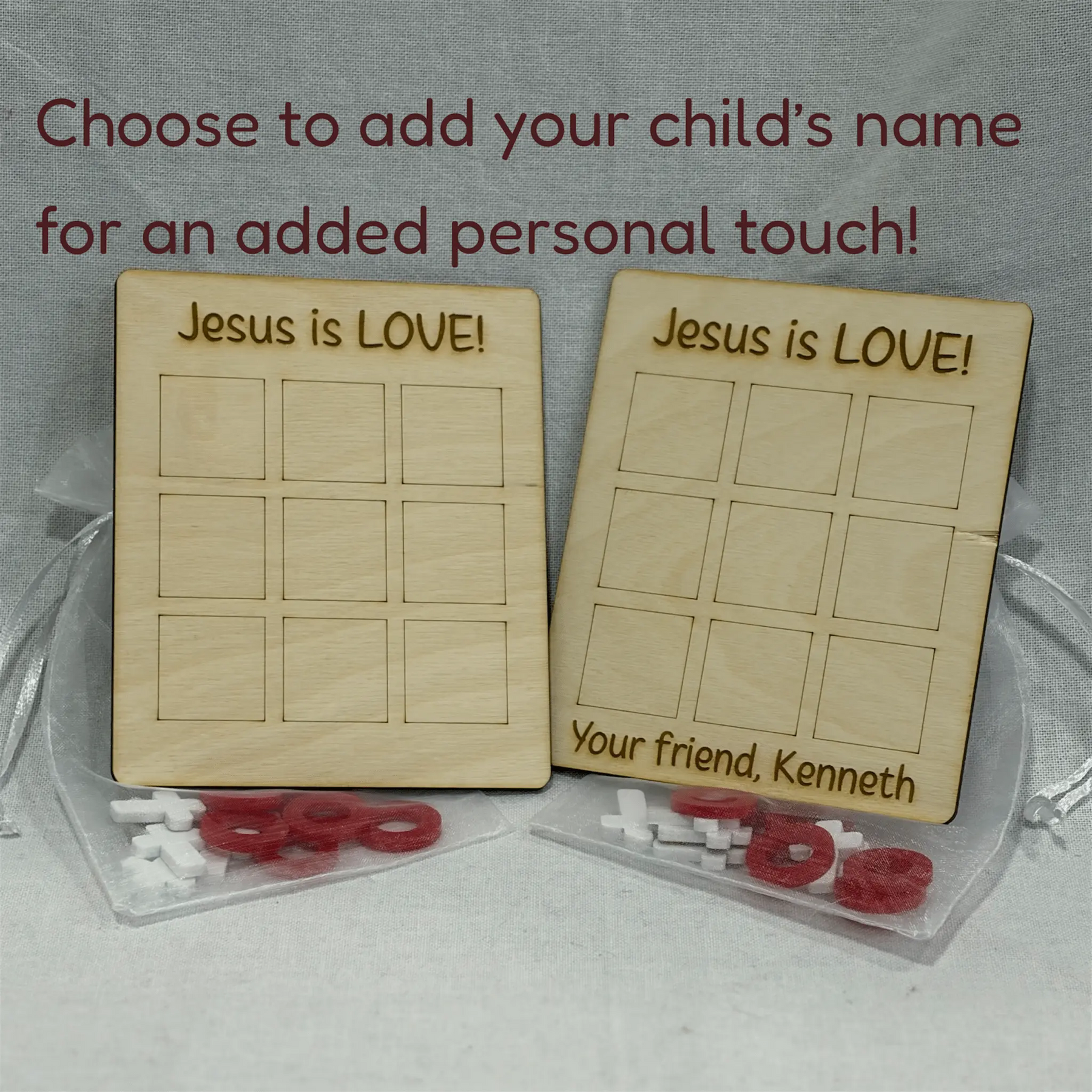 Jesus Is Love Tic Tac Toe Game by Poor Hog Customs, board games detail photo 4
