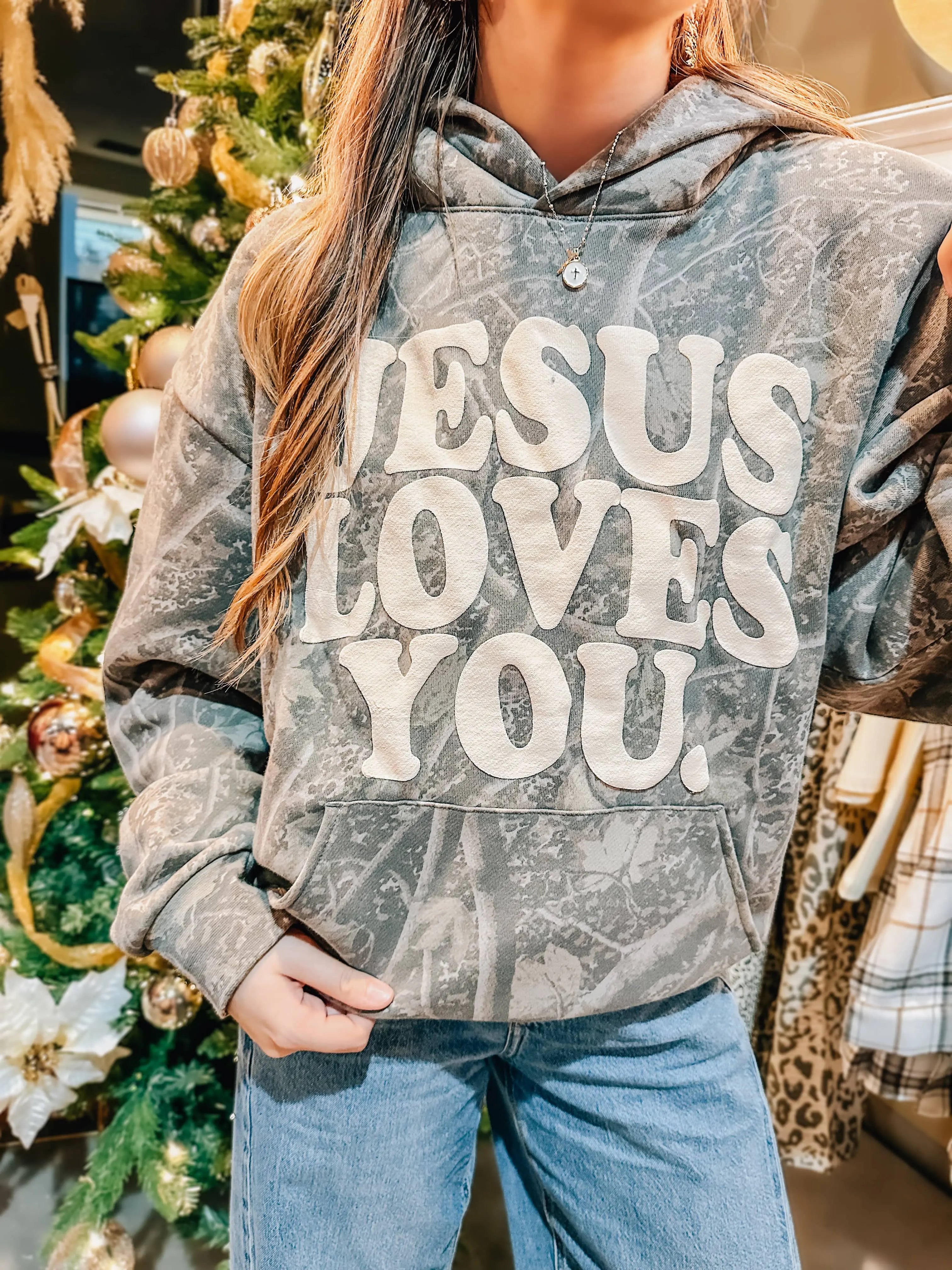 Jesus Loves You Camo Hoodie Southern Bliss Company