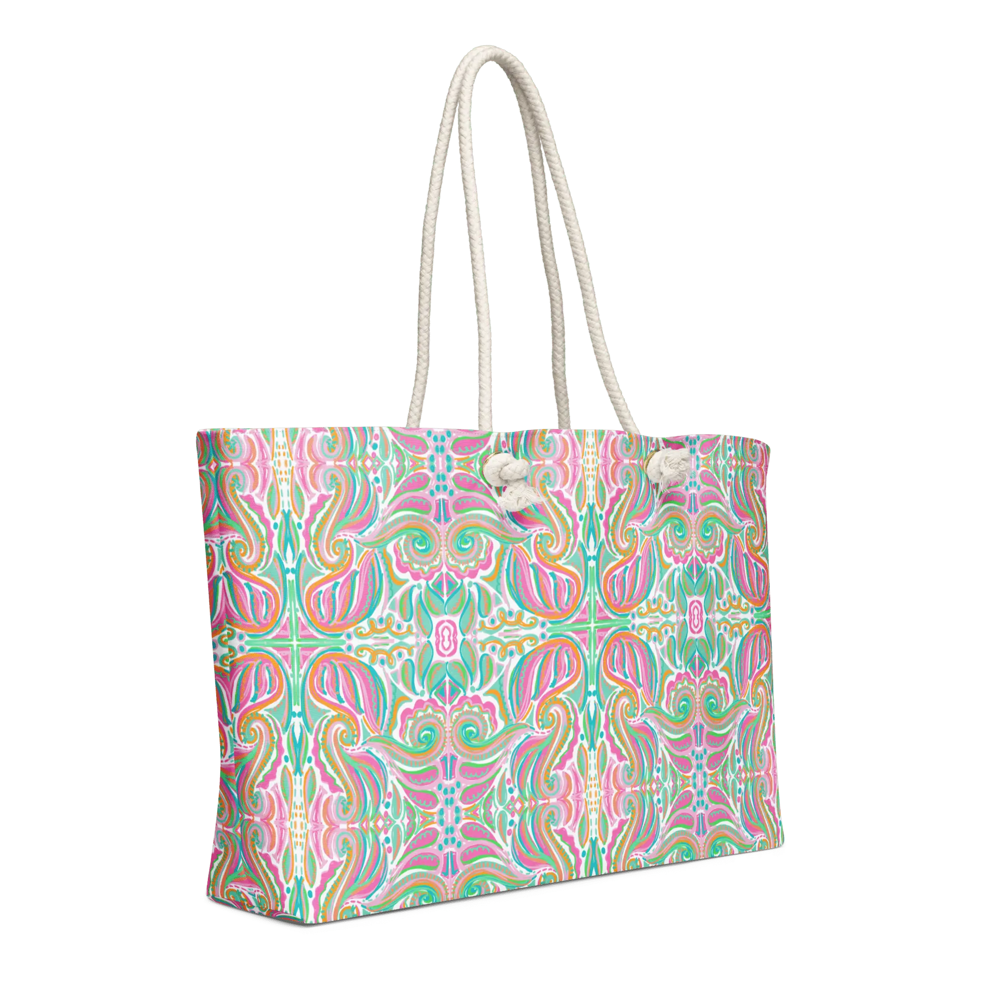 Jubilee Art Weekender Bag by Leslie Gonce - Oversized Tote with Rope Handles by Main Street Collective