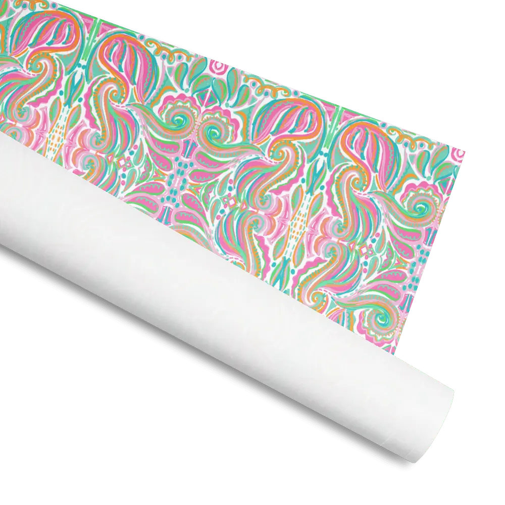 Jubilee Floral Wrapping Paper Roll: Bright, Colorful, Handmade by Mississippi Artist, Main Street Collective