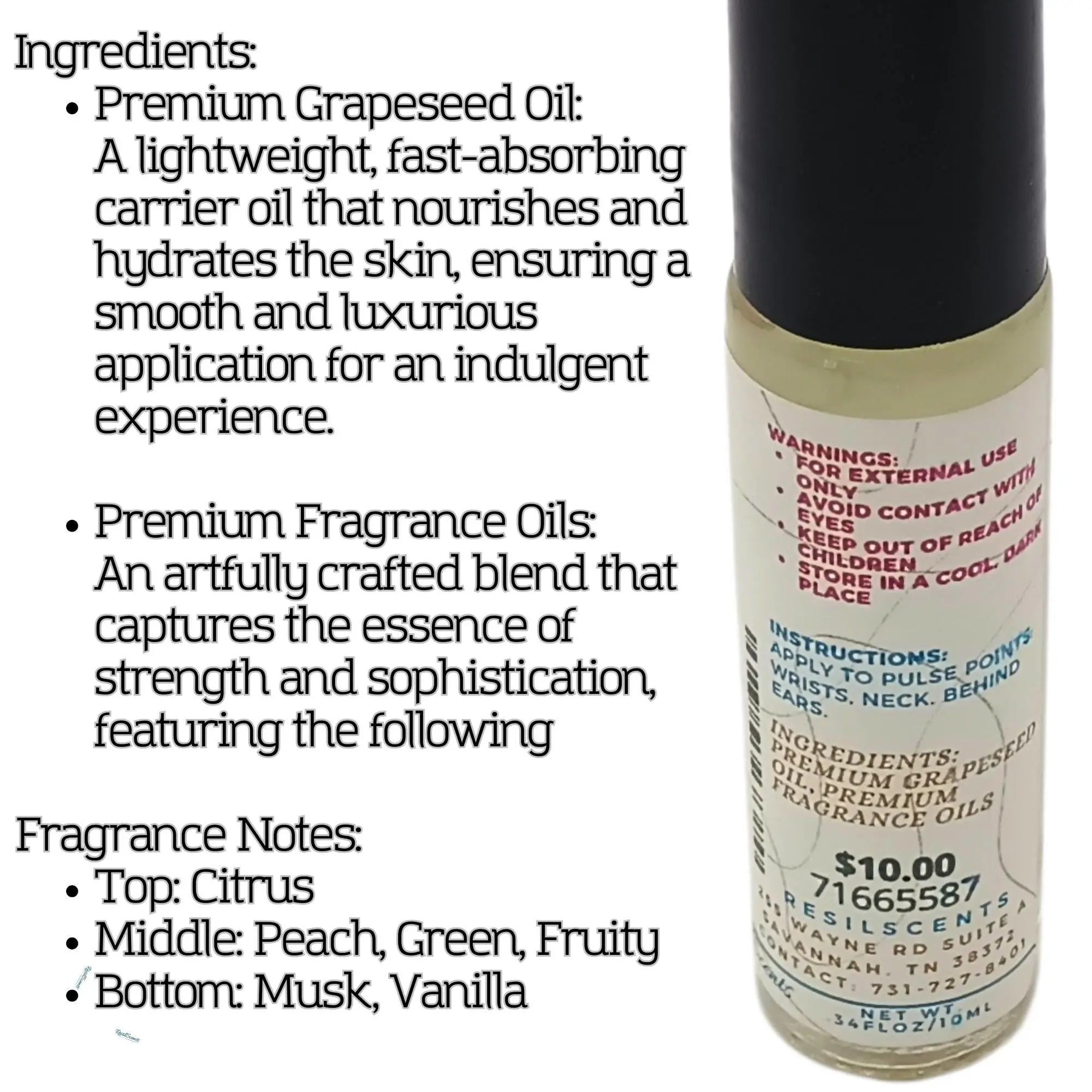 Just Peachy Roll-On Oil – Sweet & Fruity Aroma | A Perfect Spring Gift by ResilScents, handmade jewelry detail photo 4