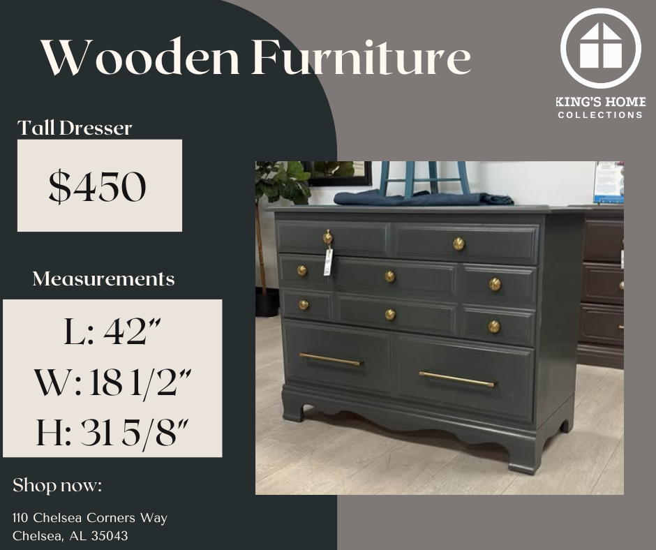 Refurbished Charcoal Ten-Drawer Dresser