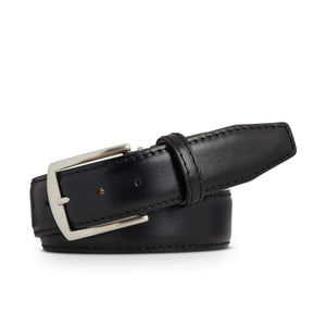 Kamea Black Italian Calf Leather Belt by Roger Ximenez: Bespoke Belts and Leather Accessories, handmade leather goods main product photo
