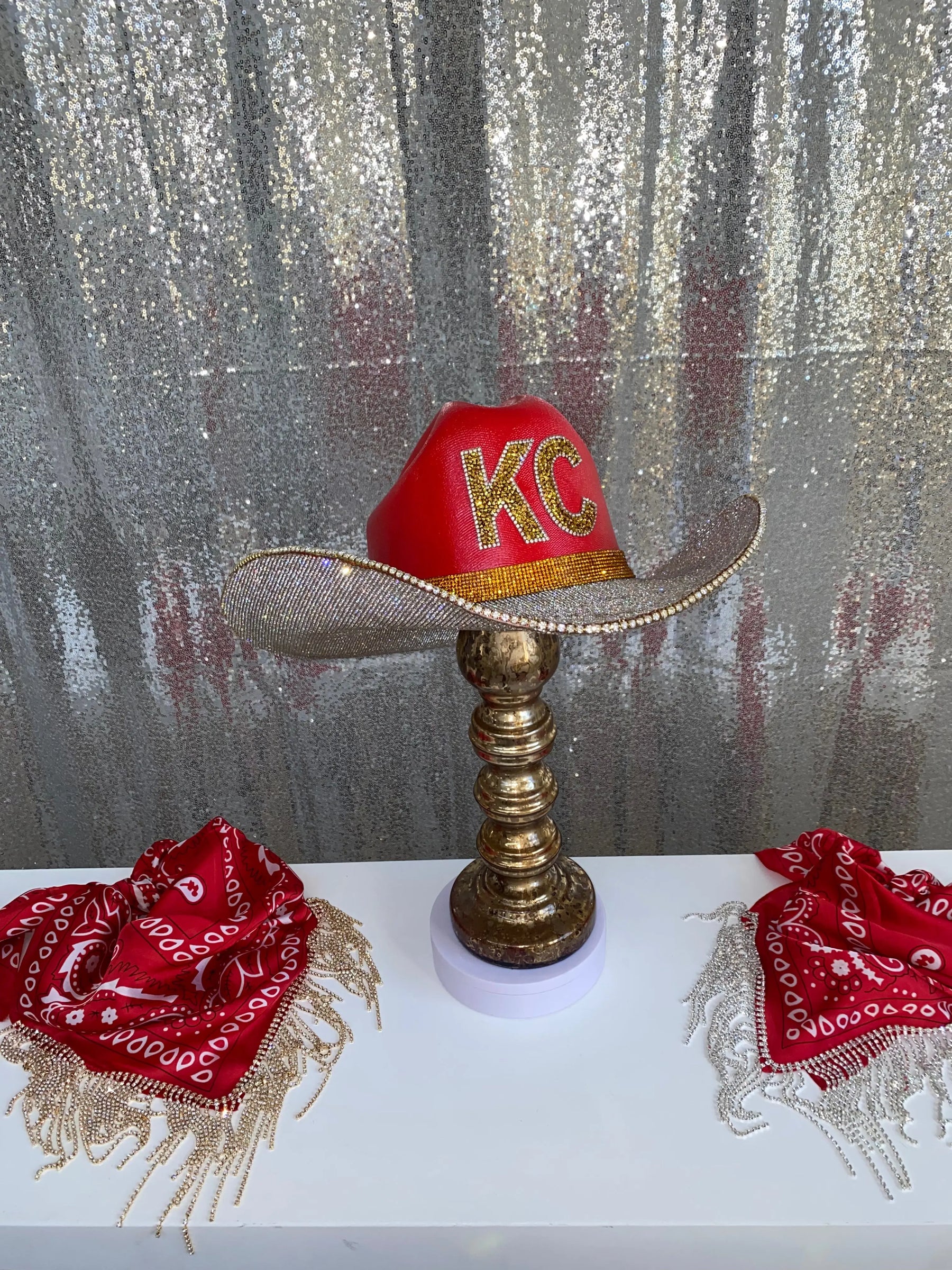 Kansas City Chiefs Hat by Rhinestone Cowgirl, Southern lifestyle apparel detail photo 4