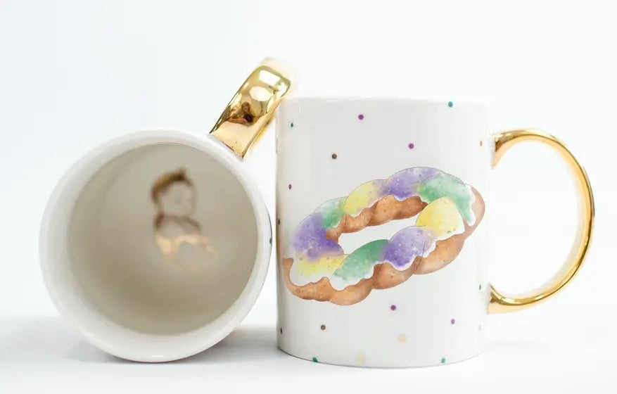 King Cake Ceramic Mug by Nola Tawk, custom drinkware main product photo