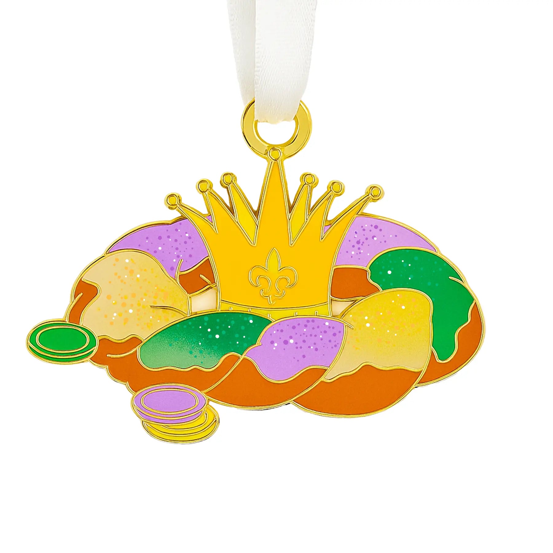 King Cake Enamel Ornament Nola Tawk