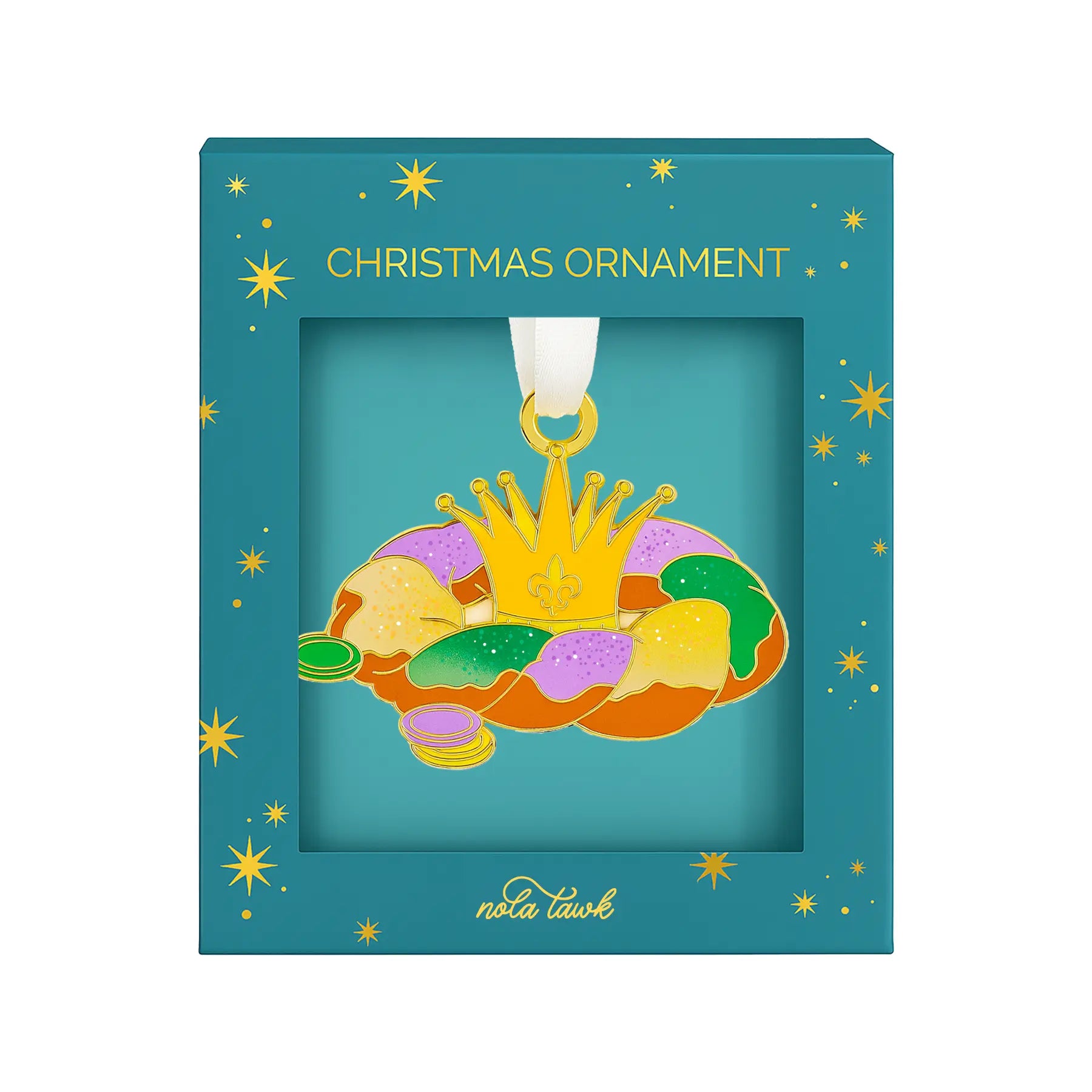 King Cake Enamel Ornament Nola Tawk