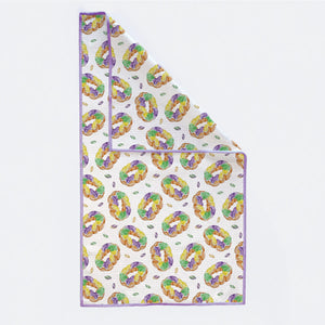 King Cake Kitchen Towel by Nola Tawk, tea towel main product photo