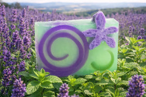 Lavender Mint Soap Slice 5.5 Oz. by Essential Journeys, natural skincare detail photo 2