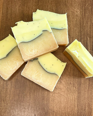 Lemon Poppyseed Handcrafted Soap by Lustful Bath, LLC, natural skincare detail photo 2