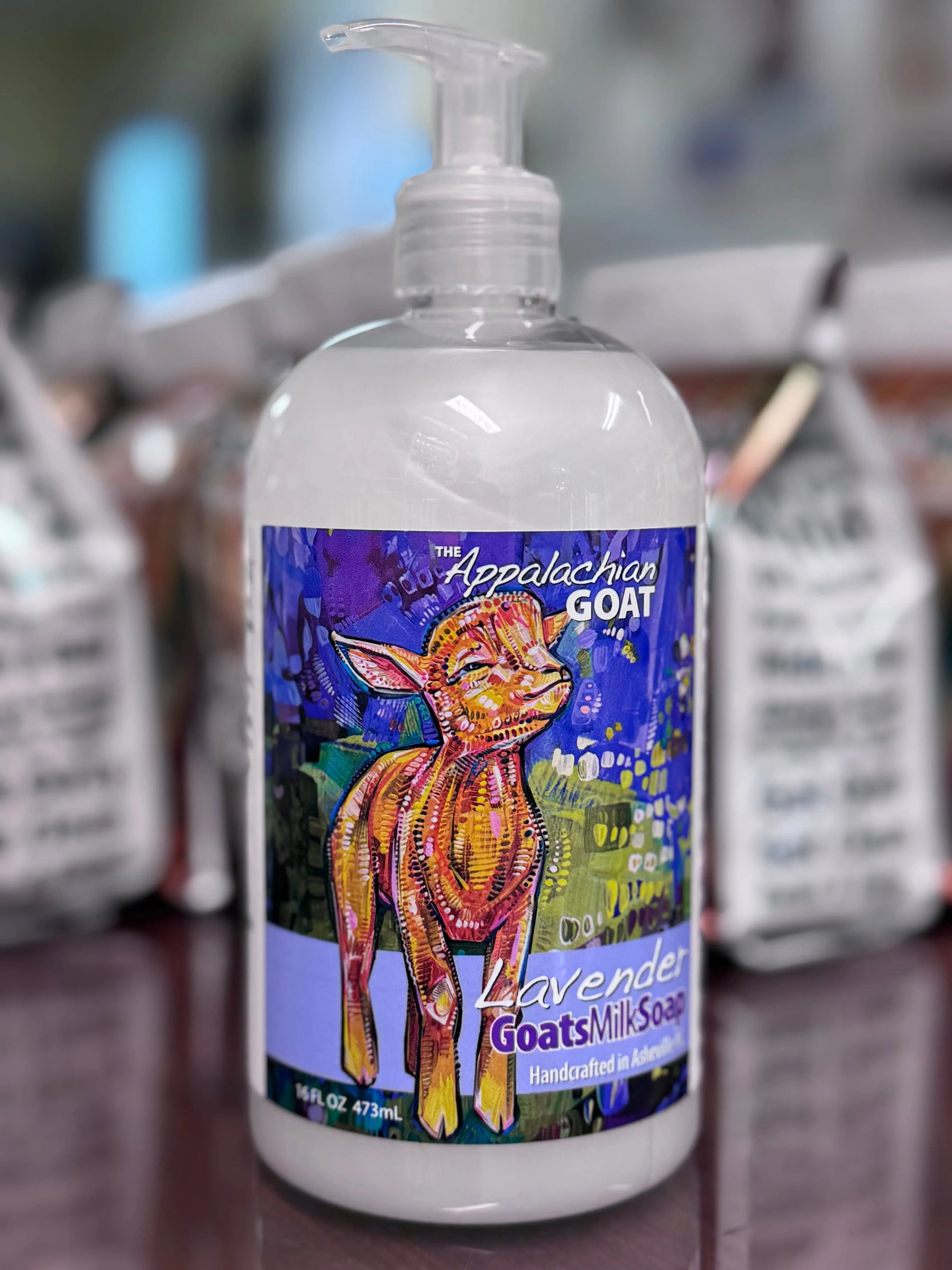 Liquid Soap - Lavender Goats Milk 16 Oz. by Essential Journeys, natural skincare detail photo 3