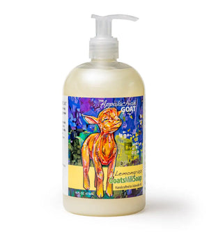 Liquid Soap ~ Lemongrass Goats Milk Liquid Soap 16 Oz. New Label by Essential Journeys, natural skincare main product photo